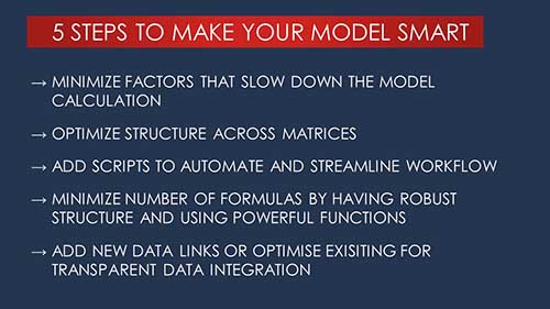 Quantrix model optimisation